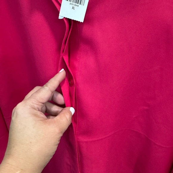 Express Pink Long Sleeve Blouse with Mandarin Collar - Picture 5 of 7